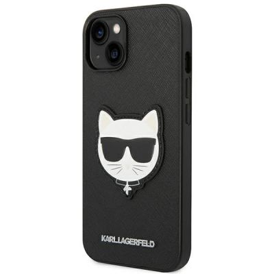 2. Etui Karl Lagerfeld Saffiano Choupette Head Patch na iPhone 14 Plus - czarne