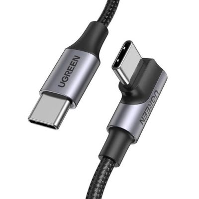 Ugreen Kabel US334 70643 USB-C (kątowy) / USB-C (prosty) 100W PD 1m - czarny