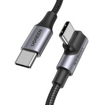 Ugreen Kabel US334 70643 USB-C (kątowy) / USB-C (prosty) 100W PD 1m - czarny