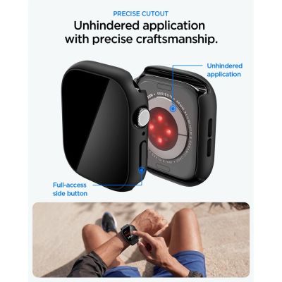 8. Etui Spigen Thin Fit 360 na Apple Watch 46 mm - czarne
