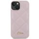 3. Etui Guess Quilted Metal Logo na iPhone 15 - różowe