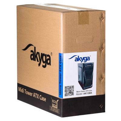 21. Obudowa Akyga AK13BK (ATX, Micro ATX, Mini ATX, Mini ITX; kolor czarny)