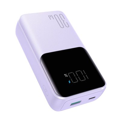 15. Mini powerbank Joyroom JR-PBC06 z wbudowanymi kablami USB-C / Lightning 30W 10000mAh - fioletowy