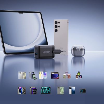 13. Ładowarka sieciowa Joyroom JR-TG8 GaN 45W USB-C + USB-A - czarna