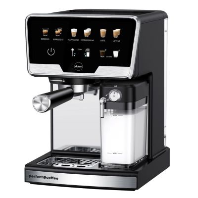 18. ELDOM EKSPRES CIŚNIENIOWY KOLBOWY ECK1 1300W 20 BAR, ZASOBNIK NA MLEKO, 6 PROGRAMÓW AUTOMATYCZNYCH, 2 PROGRAMY RECZNE