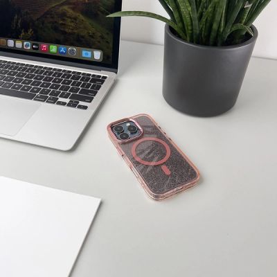5. Etui brokatowe Glitter Case z MagSafe na Samsung Galaxy A26 5G - różowe