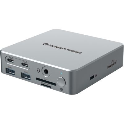8. Stacja dokująca CONCEPTRONIC 15-1 USB-C->2xHDMI/2xUSB-C/4xUSB-A/+80W si