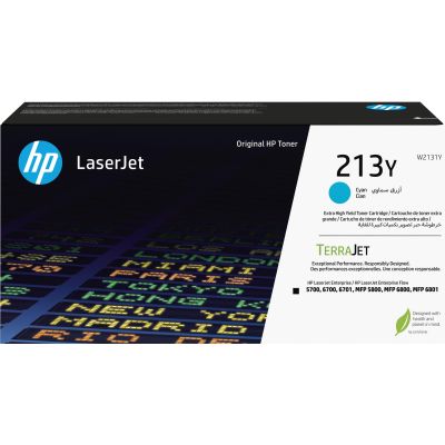 11. HP Oryginalnym wkładem z błękitnym tonerem o ekstrawysokiej wydajności 213Y LaserJet