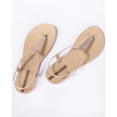 5. Ipanema Sandal Class sandały japonki damskie lekkie beżowe ze złotym