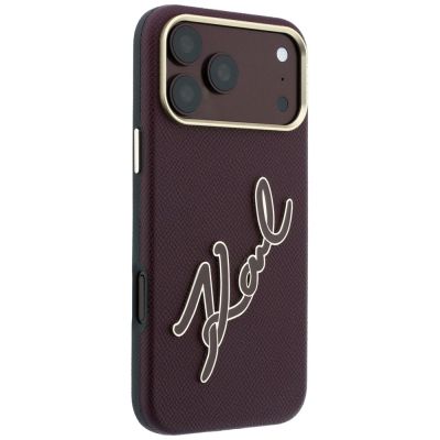 4. Etui Karl Lagerfeld Smooth Big Resin Signature Logo na iPhone 18 Pro Max / 17 Pro Max - burgundowe