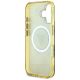 7. Etui Guess IML Metal Glitter 4G Circle Triangle MagSafe na iPhone 16 - brązowy