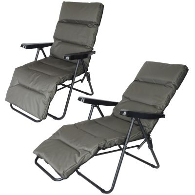 9. FOTEL OGRODOWY Z PODNÓŻKIEM 57x83x106CM SZARO-ZIELONY