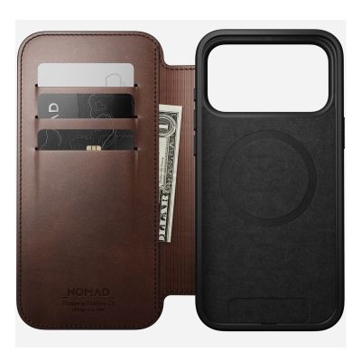 2. Nomad Modern Leather Folio pokrowiec na telefon komórkowy 16cm (6.3") Brązowy