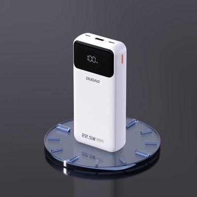 6. Powerbank Dudao K15Pro 20000mAh 22.5W PD USB-C / USB-A / wbudowane kable Lightning i USB-C - biały