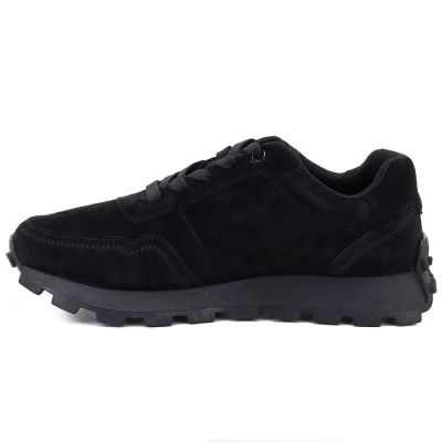 7. Skórzane półbuty sneakersy platformy czarny S.Barski