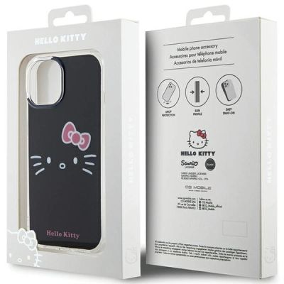 8. Etui Hello Kitty IML Kitty Face na iPhone 15 - czarne
