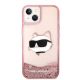 3. Etui Karl Lagerfeld Glitter Choupette Head na iPhone 14 Plus - różowe
