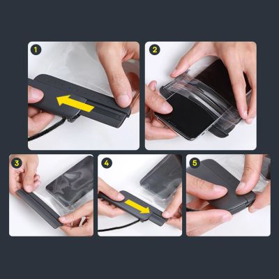 7. Etui Baseus AquaGlide BS-PC029 wodoodporne IPX8 z systemem Slide Lock - czarne
