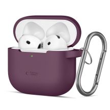 Etui Tech-Protect Silicone Hook na Apple AirPods 4 / 5 - burgundowe