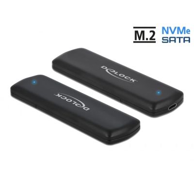 2. DeLOCK Obudowa zewnętrzna USB Type-C na M.2 NVMe PCIe lub SATA SSD - Beznarzędziowa