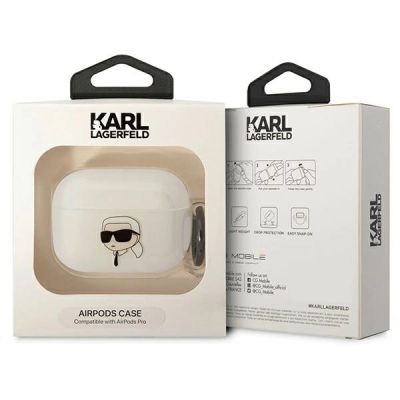 3. Etui Karl Lagerfeld Karl's Head na AirPods Pro - przezroczyste