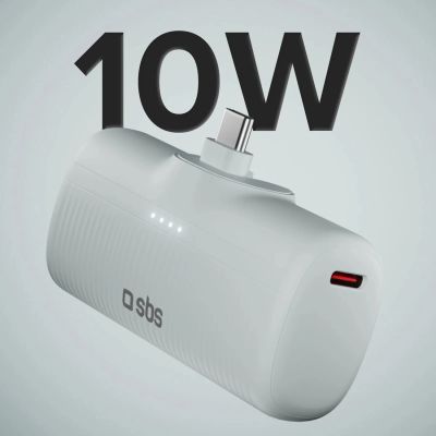 2. Powerbank SBS EcoPower 5000 mAh 10W z wbudowanym portem USB-C - szary