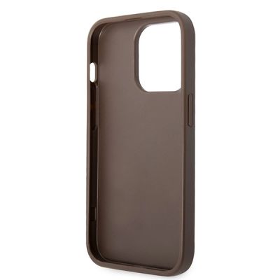 7. Etui Guess 4G Big Metal Logo do iPhone 15 Pro Max - brązowe