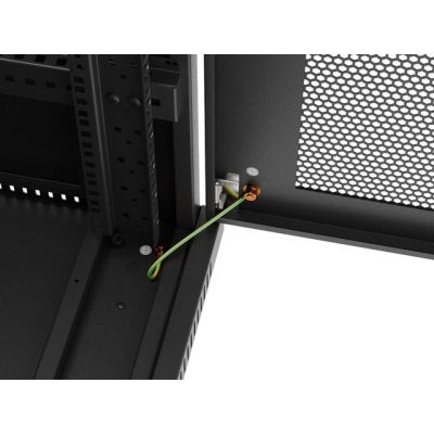 12. Szafa instalacyjna rack stojąca 19" 32U 600x1000 czarna drzwi perforowane LCD Lanberg (Flat Pack)