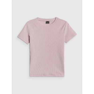 5. T-shirt slim prążkowany damski 4F 4FRSS26TTSHF3629-56S