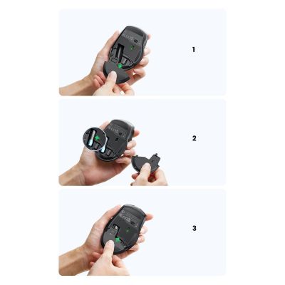 15. Mysz optyczna Ugreen MU006 bezprzewodowa USB 2.4GHz / Bluetooth 5.0 4000 DPI - czarna