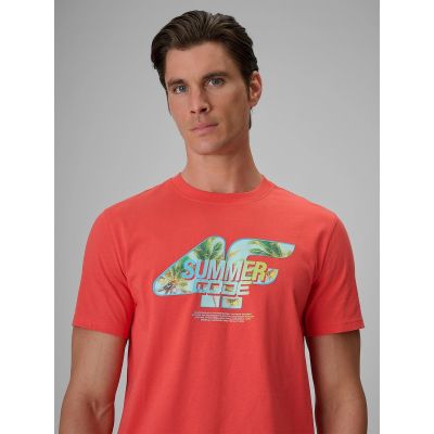 4. T-shirt regular z nadrukiem męski 4F 4FRSS26TTSHM4305-63S
