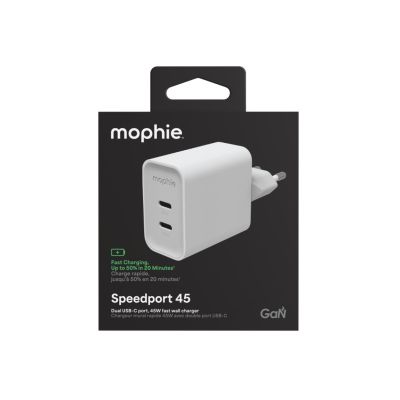 7. mophie Speedport 45 Uniwersalne Biały Prąd przemienny Szybkie ładowanie Wewnętrzna