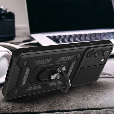 6. Hybrid Armor Camshield etui do Samsung Galaxy S23+ pancerny pokrowiec z osłoną na aparat niebieskie