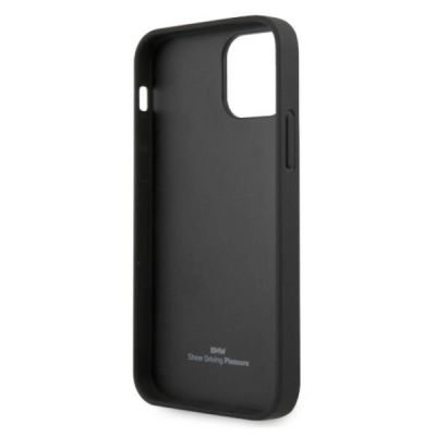 7. Etui BMW Leather Curve Perforate na iPhone 12 / iPhone 12 Pro - czarne