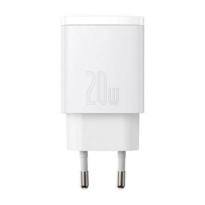 2. Szybka ładowarka sieciowa USB-A / USB-C Baseus Compact CCXJ-B02 20W 3A PD QC 3.0 - biała