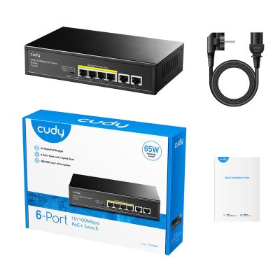 4. Switch CUDY FS1006P 6-Port 10/100M PoE+ 60W