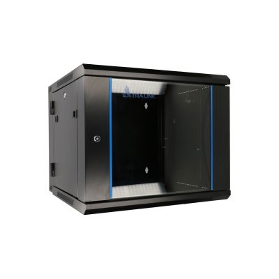 12. Extralink Szafa rack 6U 600x600 AZH Czarna montowana na ścianie, dwusekcyjna