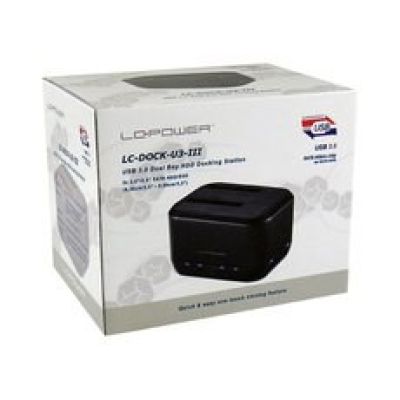 4. LC-Power LC-DOCK-U3-III stacja dokująca do dysków twardych USB 3.2 Gen 1 (3.1 Gen 1) Type micro-B Czarny