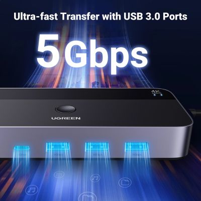 8. Przełącznik KVM Ugreen CM664 HDMI switch 2w1 - czarny