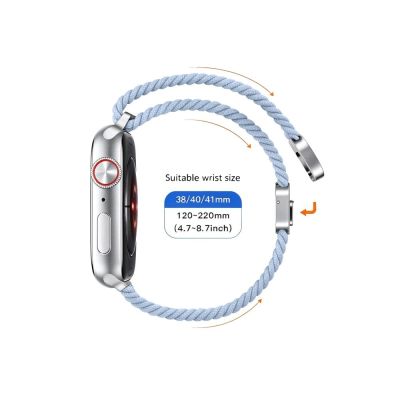 8. Pasek Tech-Protect Nylonmag na Apple Watch 4 / 5 / 6 / 7 / 8 / 9 / SE (38 / 40 / 41 mm) - niebieski
