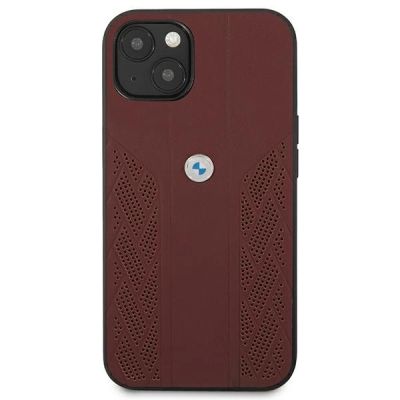 2. Etui BMW Leather Curve Perforate na iPhone 13 - czerwone