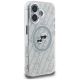4. Etui Karl Lagerfeld IML Glitter Karl & Choupette Heads Logo MagSafe na iPhone 16 - szare