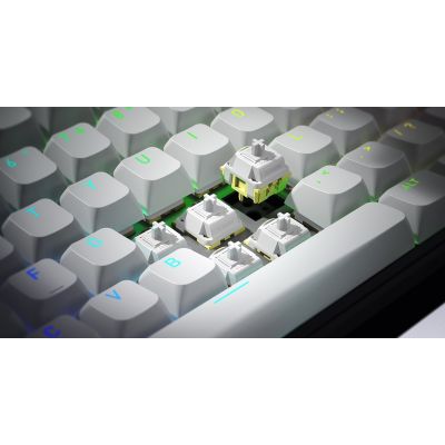 11. HATOR Skyfall Wireless 100 klawiatura Gaming USB + RF Wireless + Bluetooth QWERTY US English Czarny, Biały