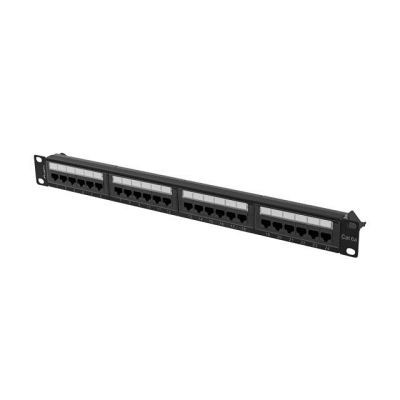 4. LANBERG PATCH PANEL 24 PORT 1U 19" KAT.6A UTP CZARNY PPUA-1024-B