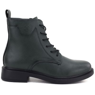 2. Skórzane botki damskie workery zielone Sergio Leone 25172-S