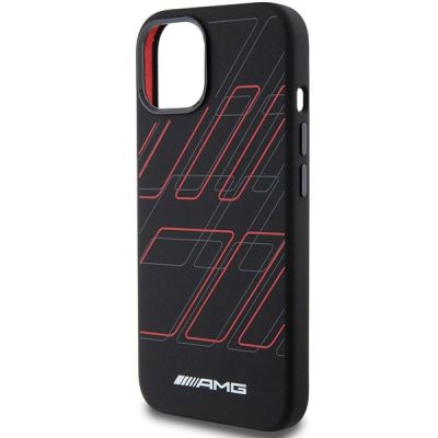 6. Etui AMG Silicone Large Rhombuses Pattern MagSafe na iPhone 15 Plus / 14 Plus - czarne