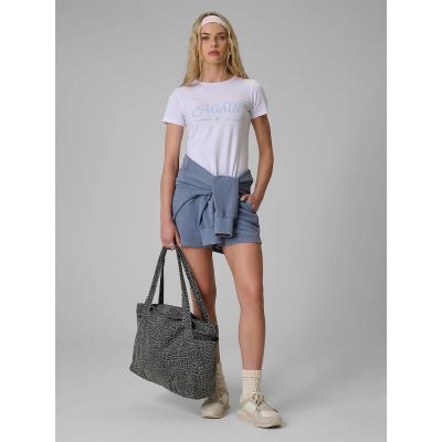 4. T-shirt slim z nadrukiem damski 4F 4FRAW26TTSHF4373-10S