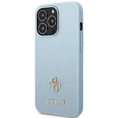 2. Etui Guess Saffiano 4G Small Metal Logo na iPhone 13 Pro Max - niebieskie