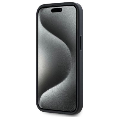 5. Etui DKNY Grained Metal Logo MagSafe na iPhone 15 - beżowe