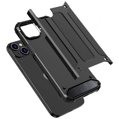 4. Pancerne etui do iPhone 15 Plus Hybrid Armor - czarne